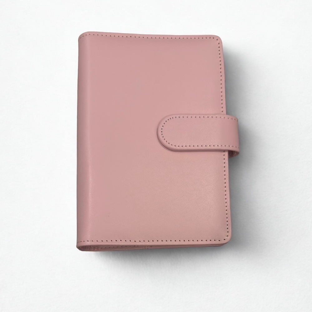 A6 Dusty Pink Faux Leather 6-Ring Binder Planner Personal Organizer Snap Closure